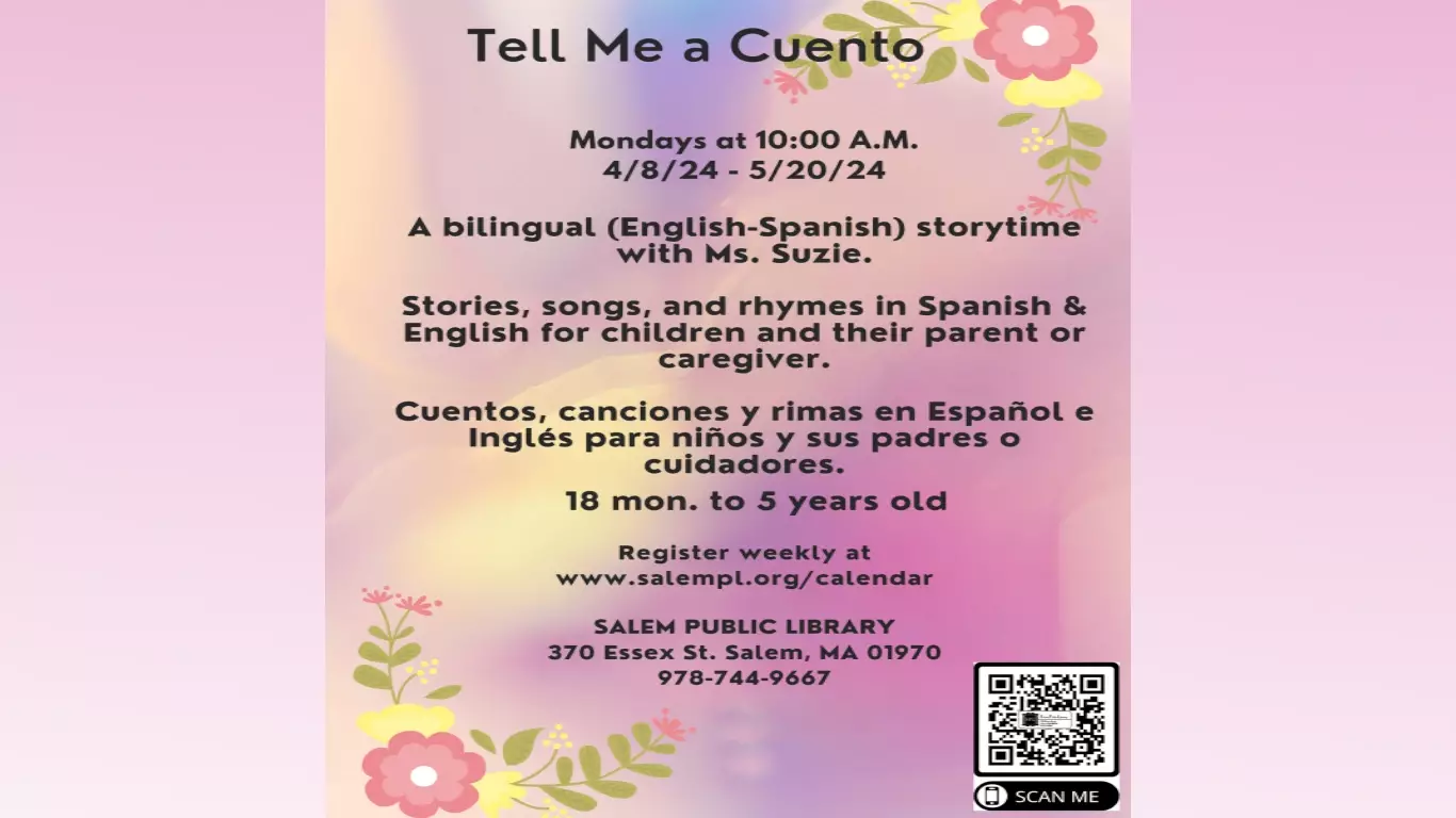 Tell Me a Cuento Mondays 10am Apr 8 to May 20 slide image