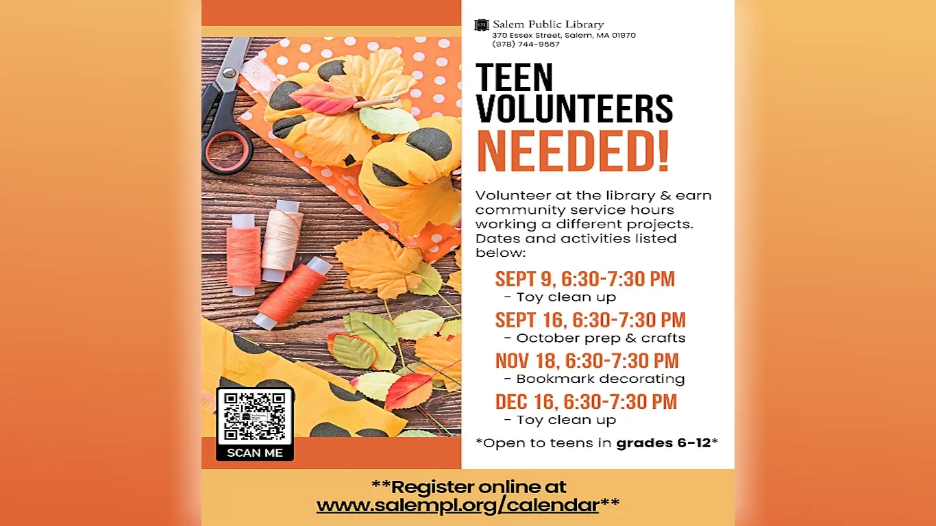 Teen Volunteers Needed slide image